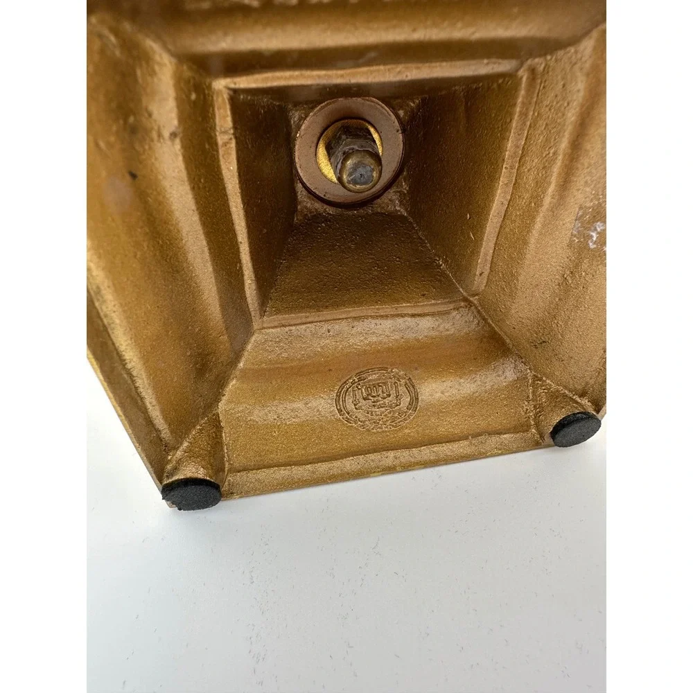 Jefferson Brass 8 Inch Heavy Polished Brass Candlesticks Pair Square Base Set 2